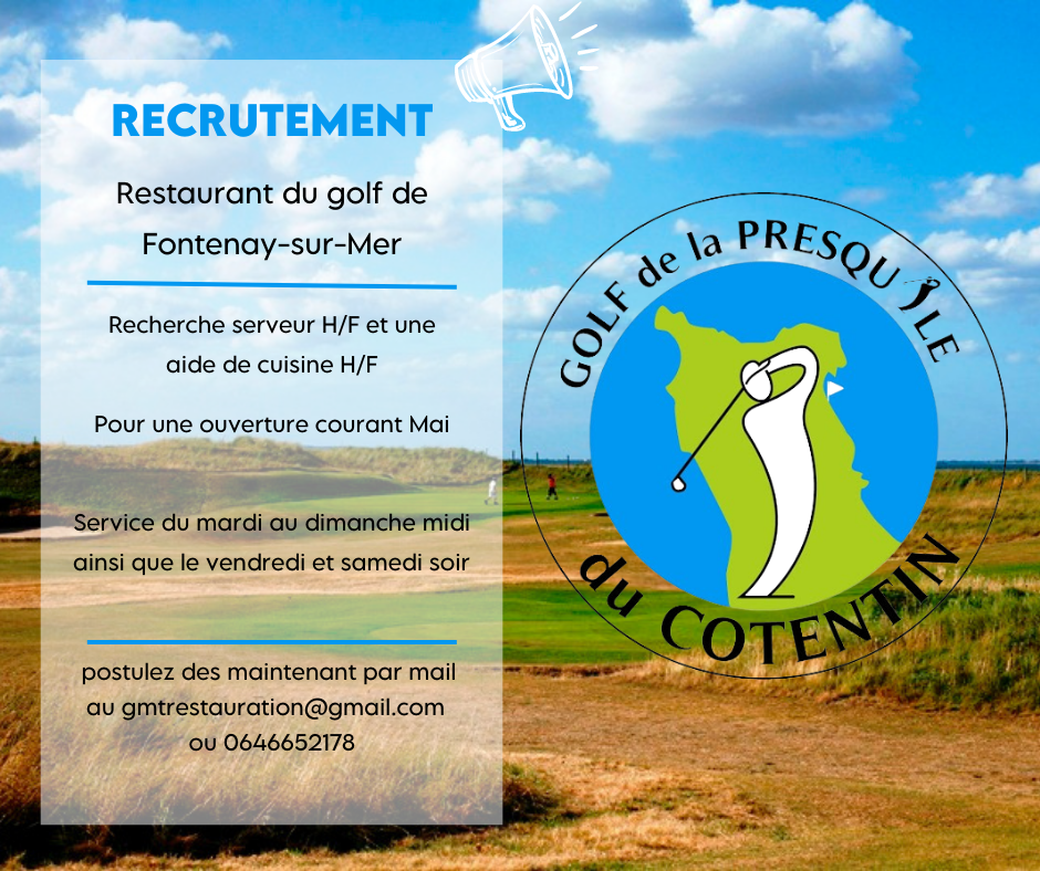Annonce de recrutement – Restaurant du golf de Fontenay-sur-Mer