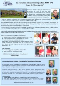 Swing 6 - Coupe Ecole de Golf et Invitation Coupe de la Commission Sportive